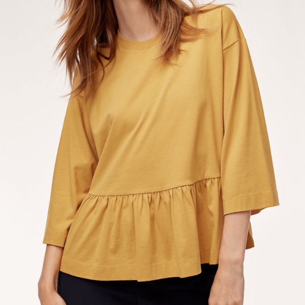 Wilfred 3/4 Sleeve Baby Doll Top Yellow